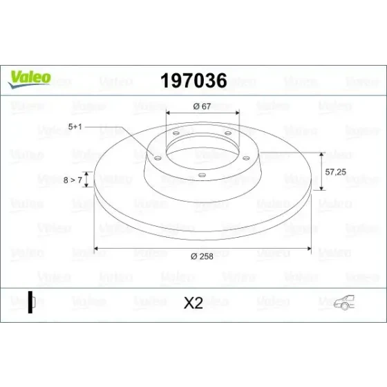 Valeo Arka Fren Diski – 197036 / OEM A1694230912 ürün görseli