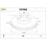 Valeo Arka Fren Diski – 197088 / OEM 8N0615601B