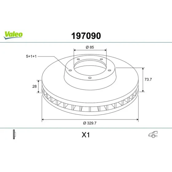 Valeo Arka Fren Diski – 197090 ürün görseli