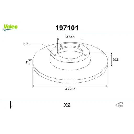 Valeo Arka Fren Diski – 197101 ürün görseli