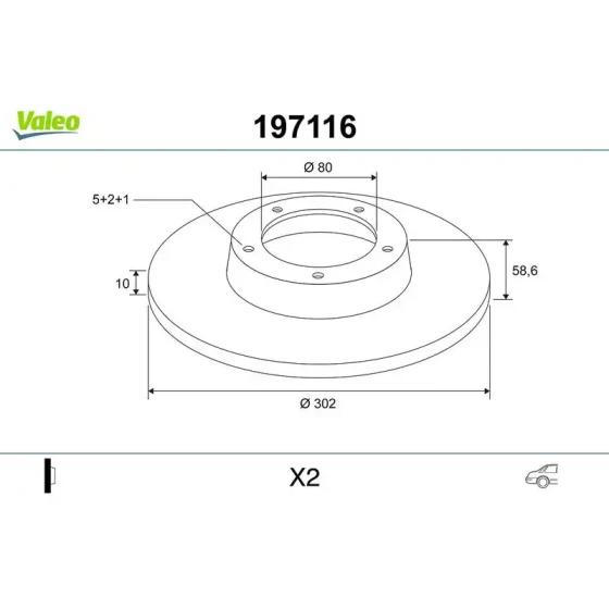 Valeo Arka Fren Diski – 197116 ürün görseli