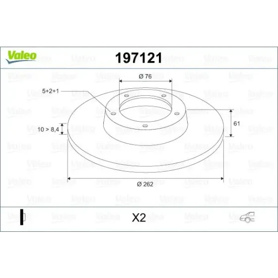 Valeo Arka Fren Diski – 197121 / OEM 5841139600 ürün görseli