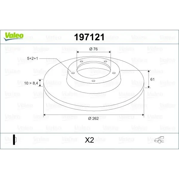 Valeo Arka Fren Diski – 197121 / OEM 5841139600