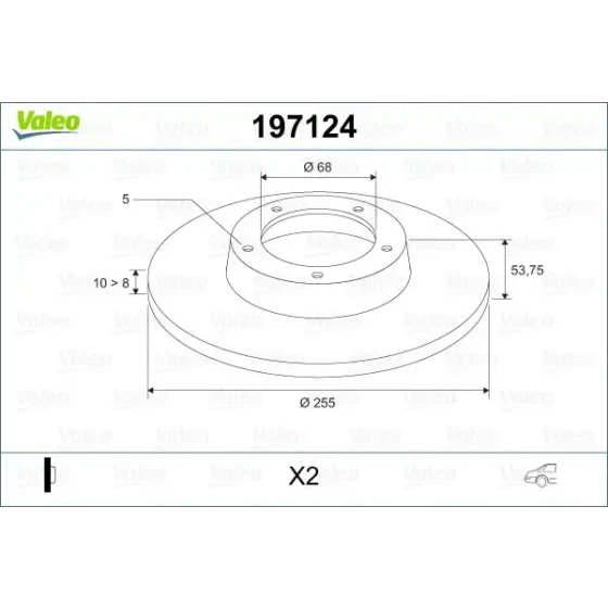 Valeo Arka Fren Diski – 197124 / OEM 4B0615601A ürün görseli