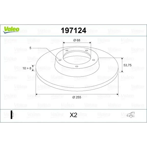 Valeo Arka Fren Diski – 197124 / OEM 4B0615601A