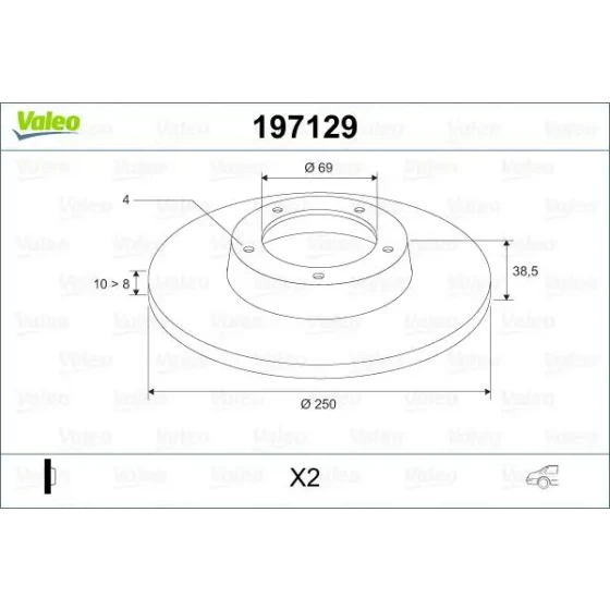 Valeo Arka Fren Diski – 197129 ürün görseli