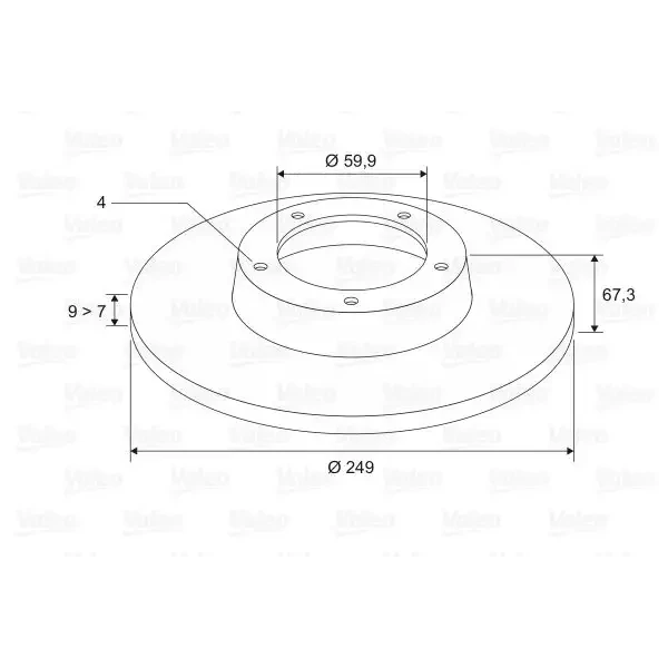Valeo Arka Fren Diski – 197307 / OEM 424934