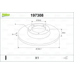 Valeo Arka Fren Diski – 197308 / OEM 7701207823