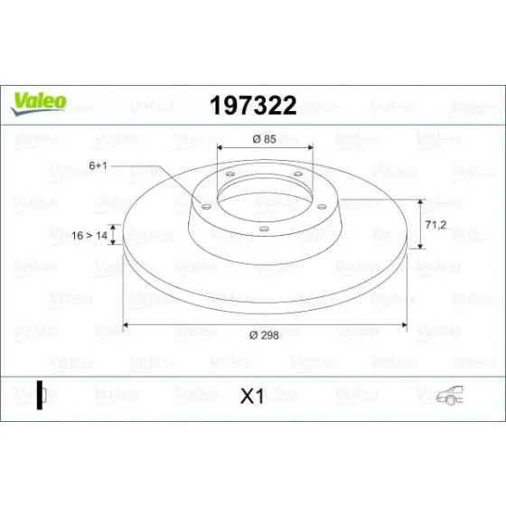 Valeo Arka Fren Diski – 197322 / OEM A9064230012 ürün görseli