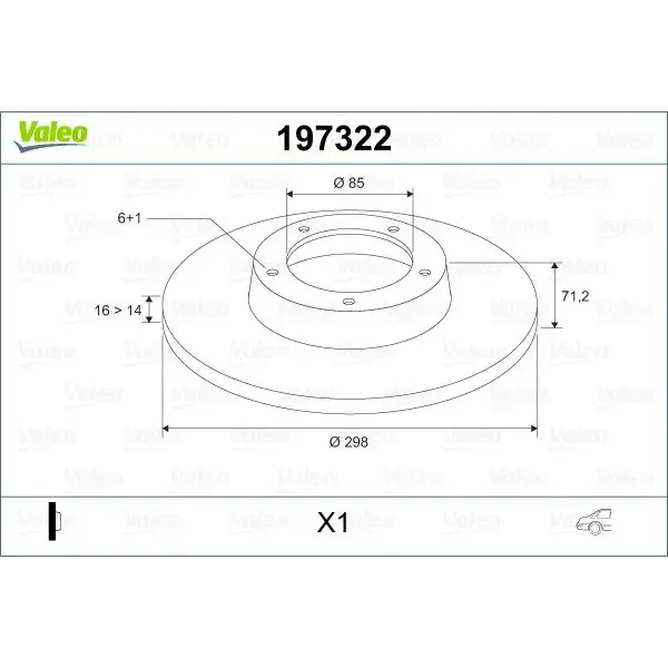 Valeo Arka Fren Diski – 197322 / OEM A9064230012