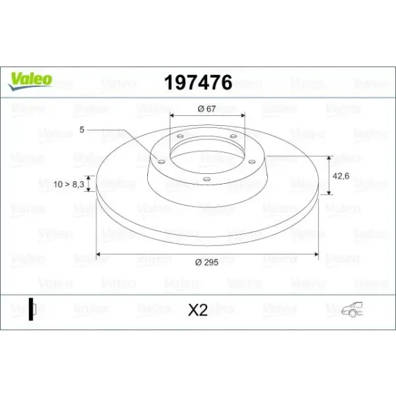 Valeo Arka Fren Diski – 197476 / OEM A2464230712 ürün görseli