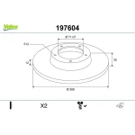 Valeo Arka Fren Diski – 197604 / OEM 3642786