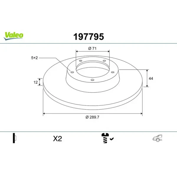 Valeo Arka Fren Diski – 197795 / OEM 4249G2