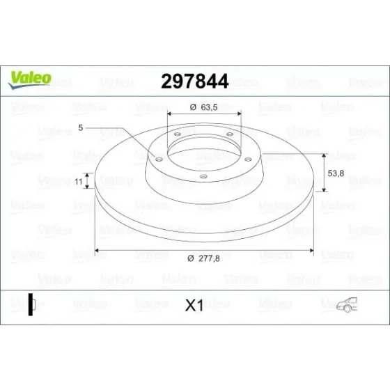 Valeo Arka Fren Diski – 297844 / OEM 4367108 ürün görseli