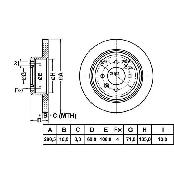 MGA Arka Fren Diski – 50154 / OEM 4246T6