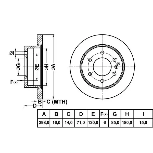 MGA Arka Fren Diski – 50206 / OEM A9064230012
