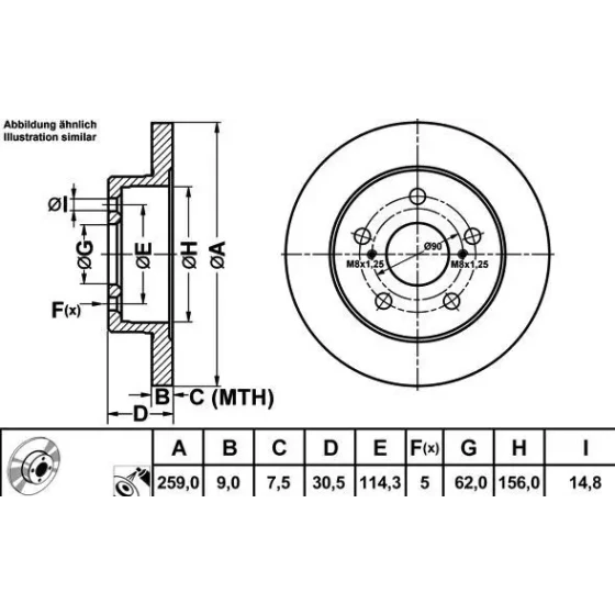 MGA Arka Fren Diski – 50271 / OEM 4243112260 ürün görseli