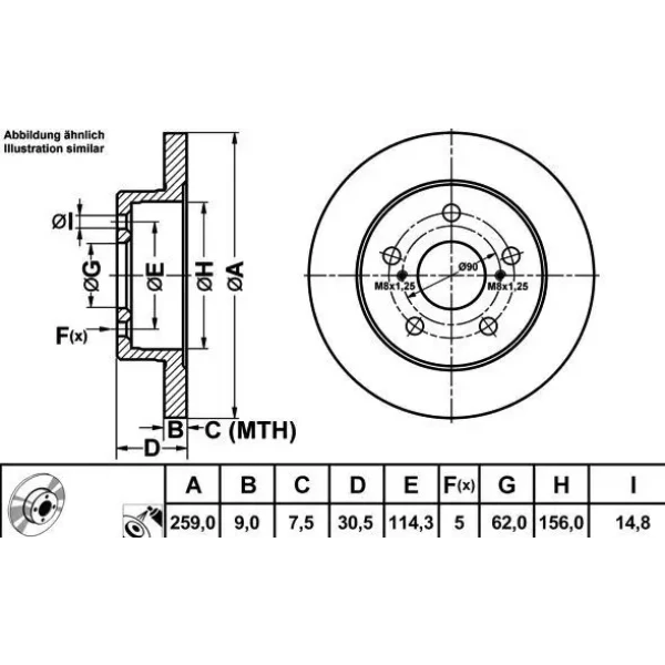 MGA Arka Fren Diski – 50271 / OEM 4243112260
