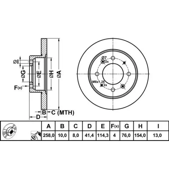 MGA Arka Fren Diski – 50325 / OEM 584112F100 ürün görseli