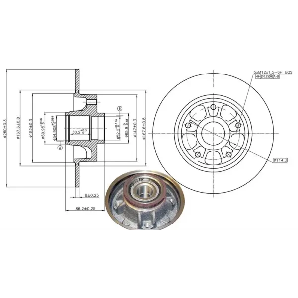 MGA Arka Fren Diski – 50409 / OEM 432001539R