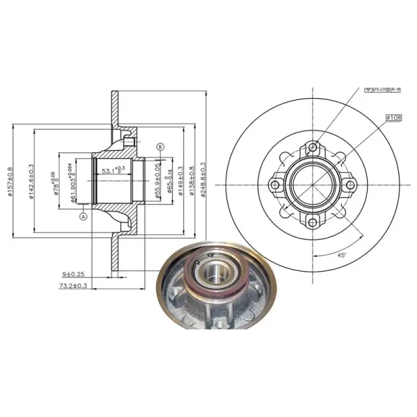 MGA Arka Fren Diski – 50412 / OEM 424966