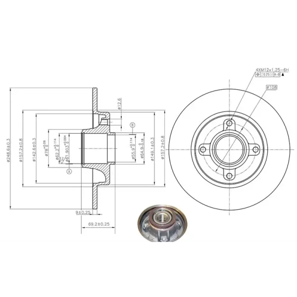 MGA Arka Fren Diski – 50422 / OEM 424932