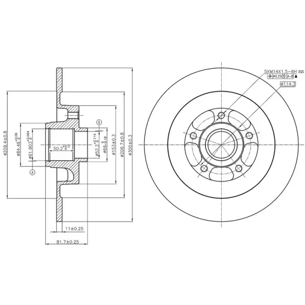 MGA Arka Fren Diski – 50427 / OEM 432027112R