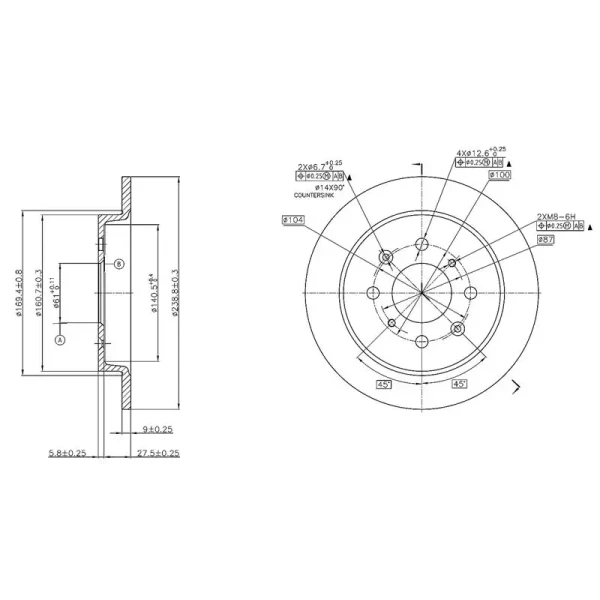 MGA Arka Fren Diski – 50439 / OEM 42510TF0000