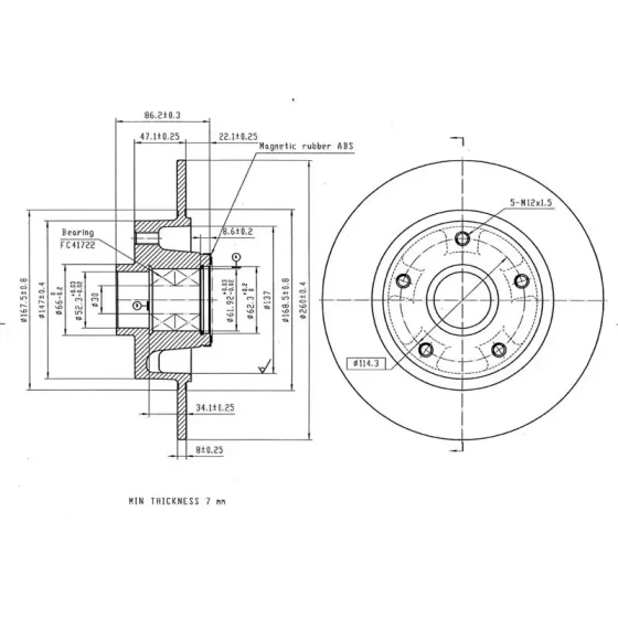 MGA Arka Fren Diski – 50563 / OEM 432006506R ürün görseli