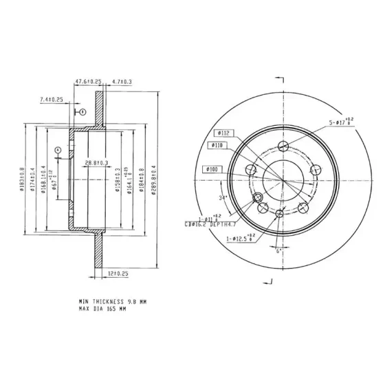 MGA Arka Fren Diski – 50618 / OEM A1404230612 ürün görseli