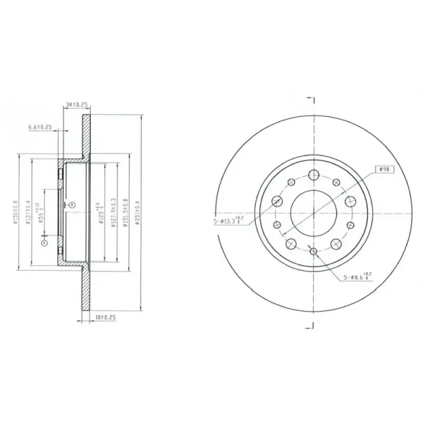 MGA Arka Fren Diski – 50621 / OEM 51808471