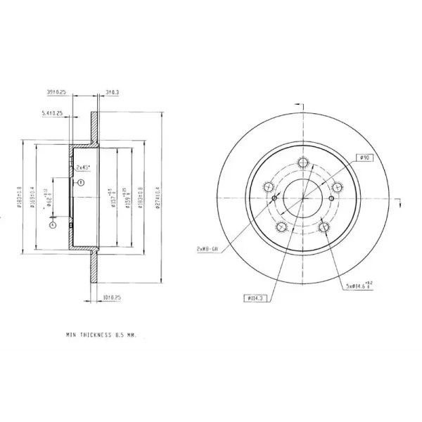 MGA Arka Fren Diski – 50737 / OEM 4243102320