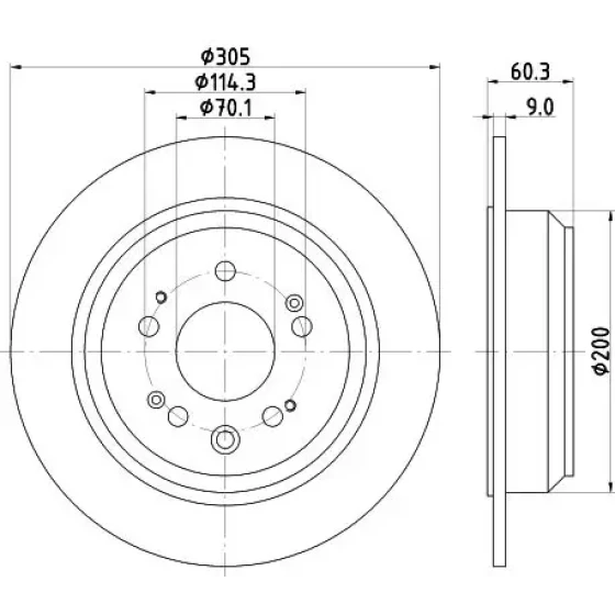Hella Arka Fren Diski – 8DD355116-111 / OEM 42510TL0G51 ürün görseli