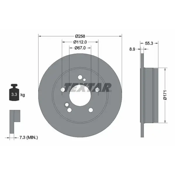 TEXTAR Arka Fren Diski – 92032003 / OEM A2014231112