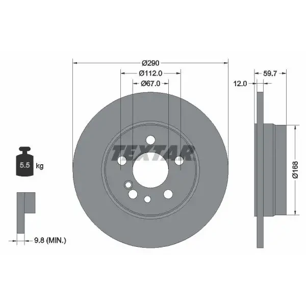 TEXTAR Arka Fren Diski – 92056900 / OEM A1404230612