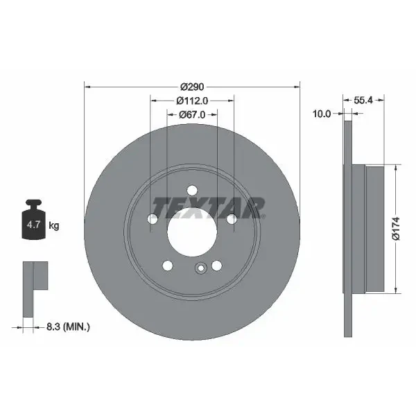 TEXTAR Arka Fren Diski – 92072703