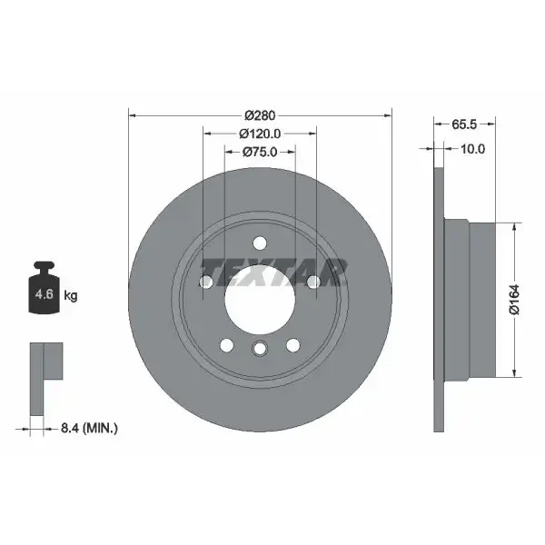 TEXTAR Arka Fren Diski – 92132903 / OEM 34216855001