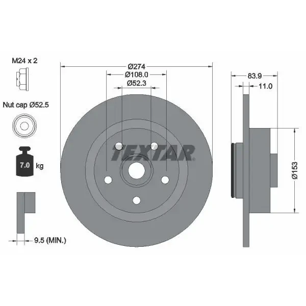 TEXTAR Arka Fren Diski – 92142203