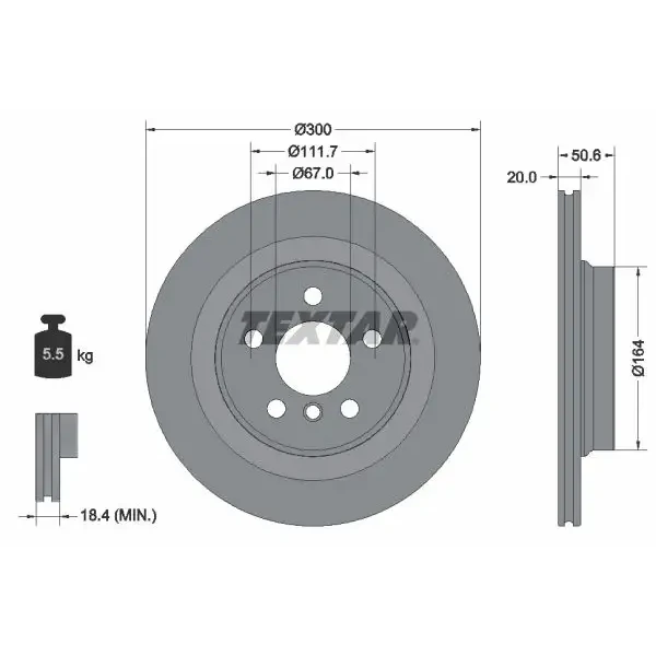 TEXTAR Arka Fren Diski – 92274503 / OEM 34216799369