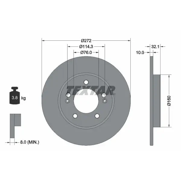 TEXTAR Arka Fren Diski – 92291703 / OEM 58411G4300