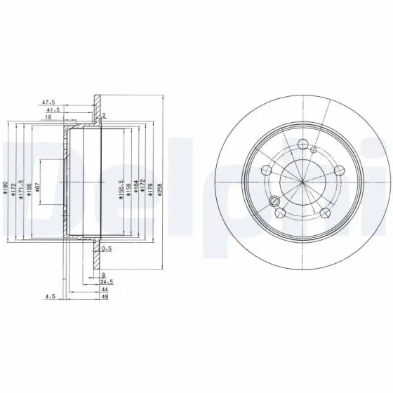 Delphi Arka Fren Diski – BG2291 / OEM A2014231112 ürün görseli