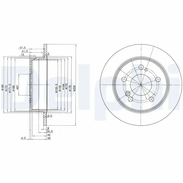 Delphi Arka Fren Diski – BG2291 / OEM A2014231112