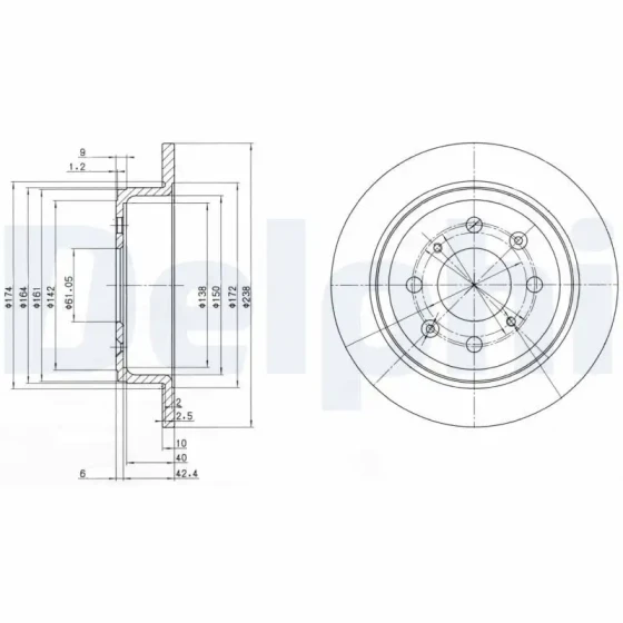 Delphi Arka Fren Diski – BG2538 ürün görseli