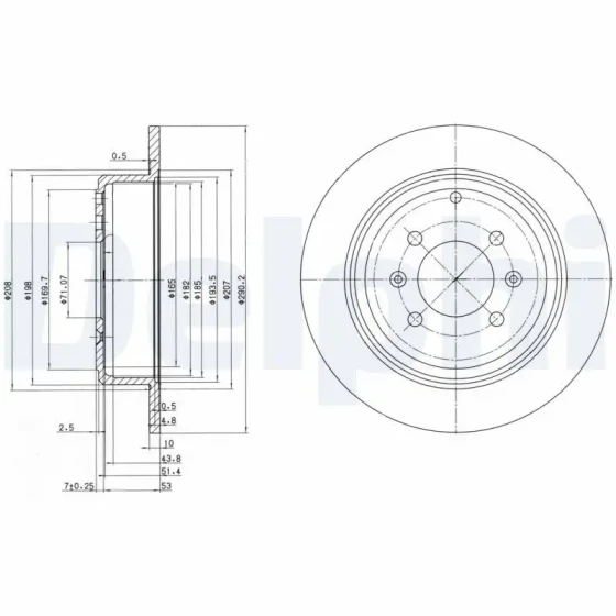 Delphi Arka Fren Diski – BG2873 ürün görseli