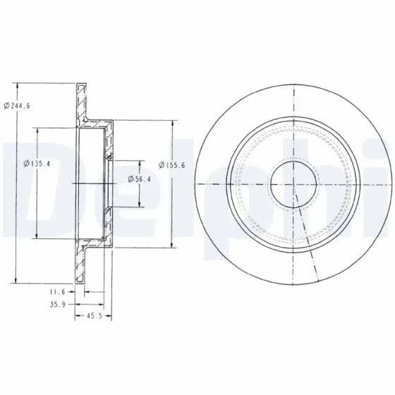 Delphi Arka Fren Diski – BG3131 / OEM 432065F001 ürün görseli