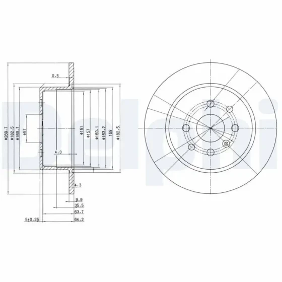 Delphi Arka Fren Diski – BG3141 ürün görseli