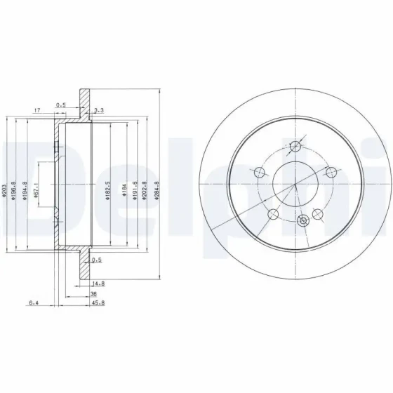 Delphi Arka Fren Diski – BG3398 / OEM A1634230112 ürün görseli