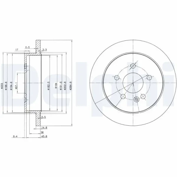 Delphi Arka Fren Diski – BG3398 / OEM A1634230112