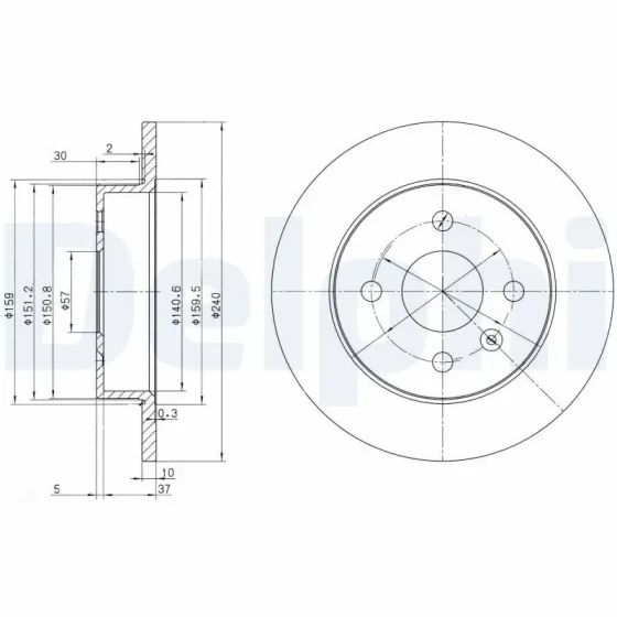 Delphi Arka Fren Diski – BG3403 ürün görseli