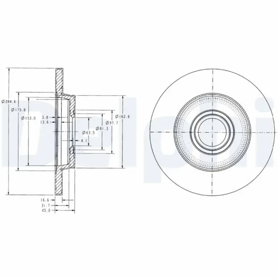 Delphi Arka Fren Diski – BG3416 ürün görseli